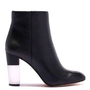 Designed by Enzo Angiolini, soft black leather with lucite heels. Size 10